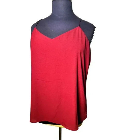 Express Barcelona Top Reversible Red Burgundy Camisole Sz‎ XL Y2K Flowy - Picture 5 of 6